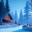 Placeholder: Forest ice winter, bridge birds,live house, bear, deer, unreal engine