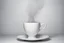 Placeholder: steaming coffee in a porcelain cup, the steam forming a female figure