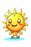 Placeholder: 2D art for one cute sun , white background, full body, cartoon style, no shadows. R