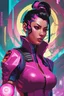 Placeholder: A beautiful portrait painting of a cyberpunk Juri Han from Street Fighter 6 by pascal blanche and sachin teng and sam yang and greg rutkowski, in style of colorful comic. symmetry, hyper detailed. octanev render. trending on artstation