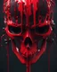 Placeholder: A black cyberpunk cyborg skull, covered in thick red paint, dripping effect, cinema4D, ((art by David Altmejd)), 3D portrait, bizarre, cgsociety,artstation, pinterest, industrialpost punk aesthetic fused with cyberpunk glitchcore, kinetic sculpture futuristic, CGI, dark minimalism, visually captivating, enigmatic, modern, sci-fi horror, industrial avant garde, abstract 3d, golden ratio, 4k, digital masterpiece, conceptual, graphic art