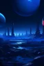 Placeholder: alien planet hivemind city night blue light