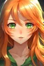 Placeholder: Anime girl with light orange hair and green eyes