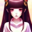 Placeholder: Japanese girl with big brown eyes and long black hair with bangs, cute, beautiful, kawaii, anime