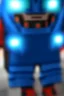 Placeholder: a 11 year old with dark circles around his eyes and he is in a superhero suit and the suit is blue and orange with a emerald emblem and his emerald eyes are glowing emerald and he is 166CM tall