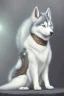Placeholder: photorealistic cute white husky knight, hyperdetailed painting, luminism, Bar lighting, complex, messy old clothes, 4k resolution concept art, Artgerm, WLOP, Alphonse Mucha, 3d render, octane render, intricately detailed, cinematic, awesome full color, hand drawn, dark, gritty, realistic mucha, klimt, cinematic