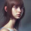 Placeholder: girl, cute, young, teen, brown hair, brown eyes, medium hair, bangs side part, head and shoulders portrait, head and shoulders portrait, 8k resolution concept art portrait by Greg Rutkowski,