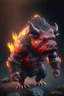 Placeholder: Lava boar humanoid fused , 8k, highly detailed, small minutiae, tiny features, hires, 8k, uhd, realistic shaded volumetric lighting, volumetric, color scheme, toned colors, colorful