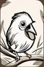 Placeholder: Tiny bird with a huge beak, classic cartoon style