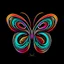 Placeholder: symetry!!, butterfly, logo, NFT, futuristic, colorful, curves, lines, shadow, simple