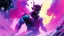 Placeholder: Marvel's Galactus, bewildered exploring as he is wading through a colorful mist