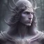 Placeholder: Closeup of a young wizard dark elf in a misty forest, lavender colored eyes, 4k, Highly Detailed, Masterpiece, Pretty but evil Face, perfect eyes, Digital Illustration, Cinematic Lighting, Realistic, Sharp Focus, Centered, Beautifully Lit, Bioluminescent by Stanley Artgerm Lau