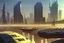 Placeholder: sunny day, modern contemporary city, sci-fi, people, epic