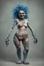 Placeholder: an ugly deformed abomination of an extremely anorexic fat girl with an amputated arm and an amputated leg and really funky blue hair, she looks like a zombified corpse