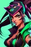 Placeholder: Akali from league of legends in black Jojo anime style