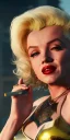 Placeholder: Marilyn Monroe, in full growth, smokes a cigarette, cyberpunk2077, photorealistic, 8k