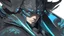 Placeholder: A man wears a black glass Cyberpunk helmet and Chinese clothes , black and blue color, solo leveling shadow drawing style, neon, intricate details, highly detailed, high details, detailed portrait, masterpiece,ultra detailed, ultra quality