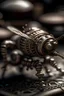 Placeholder: bee, paradox, metal, machinery, close-up, ultra-detail, depth of field