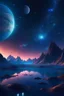 Placeholder: 4k landscape realistic Fantasy world galaxy, space, ethereal space, cosmos, water, panorama. Palace , Background: An otherworldly planet, bathed in the cold glow of distant stars. The landscape is desolate and dark, with jagged mountain peaks rising from the frozen ground. The sky is filled with swirling alien constellations, adding an air of mystery and intrigue. Old castle of london, detailed , enhanced, cinematic, 4k,by van gogh