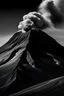 Placeholder: volcano in black and white, showing how it functions underneath the earth