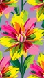 Placeholder: A vibrant and colorful abstract flower with bold, expressive brushstrokes in shades of pink, yellow, green, and blue. The flower seamless pattern