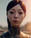 Placeholder: Anime girl cute neck head portrait, warrior costume, village, meditation, cyberpunk, 8k quality