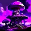 Placeholder: A fantabulous black, magenta and purple (((mushroom tower house))) erected atop a (geologic pillar), surrounded by the uncanny imaginative ((( swirling skies))), offset by the stark hues of a (neon-tinged nebulous space scape), within. captured by the hand a skilled master painter with a focus on (softly blurred compositions and voluminous lighting).