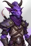 Placeholder: youthful handsome purple iridescent dragonborn ranger dnd