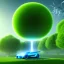 Placeholder: energy, power plant, technology, future, flying cars, green trees, blue sky, people