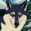 Placeholder: cool wolf with hair, friendly, emo