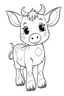 Placeholder: outline art for cute Cow coloring pages with sitch, white background, Sketch style, full body, only use outline, toddlers style, clean line art, white background, no shadows and clear and well outlined.