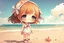 Placeholder: cute chibi girl at the beach