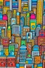 Placeholder: Cinematic colouring, book cover, intricate cityscape, streets, african, Ndebele, tribal, ROBOTS