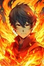 Placeholder: a boy with a flame power (manga)