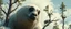 Placeholder: close up on member of giant polar alien sloth gremlin sheep flock climbing trees