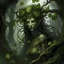 Placeholder: A sinister Dryad known as the Thornweaver, draped in vines and surrounded by twisting thorn bushes. Its eyes glint with malice as it prepares to ensnare its next victim.