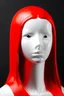 Placeholder: White rubber face with rubber effect in all face with red sponge rubber effect long hair