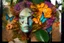 Placeholder: double exposure, Rainforest, flowers, birds, sleeping goddess merged layers, waterfall and butterflies Patchwork and painting by Meghan Duncanson and Jennifer Lommers and Didier Lourenço in sunshine plastic 3D effect ochre, burlap, mirror foil