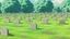 Placeholder: old graveyard overgrown headstones