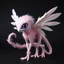 Placeholder: extraterrestrial being, female, bipedal, pastel pink feathery fur covered body, large lavender eyes, long feathery tail, alien, intricately designed, highly detailed