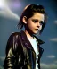 Placeholder: Kristen stewart toddler, full body, leather jacket, dramatic lighting, hyper realistic