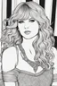Placeholder: coloring pages of taylor swift for adults, Designs Black and white, No Shading