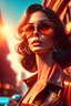 Placeholder: supper star, detailed face. Beautiful woman. big retro sunglasses, Full body ,standing pose,highly detailed, hyperdetailed standing on street, complex, 8K, HD