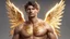 Placeholder: male 35 years old angel, fine rendering, high detail, 8K, bright colors, HD photography, gold,