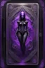 Placeholder: sacred geometry framed playing card, black and purple dancer thief shadows boss card in the style of Giger and fallout 4 ,,bokeh like f/0.8, tilt-shift lens 8k, high detail, smooth render, down-light, unreal engine