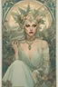 Placeholder: art by Alfons Mucha, Lady Gaga as an elf princess in an elven kingdom, HD 4K