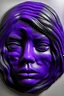 Placeholder: Purple girl face with rubber effect in all face with black rubber effect hair