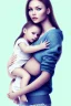 Placeholder: woman holding child, cute, beautiful