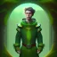 Placeholder: spray painting fantasy art, portrait cute poet priest with dark green clothes standing in portal to desert world from forest world with wind,poetry book illustration