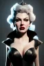 Placeholder: Lana Turner as evil queen in black leather, leather, busty, cleavage, angry, stern look. character design by cory loftis, fenghua zhong, ryohei hase, ismail inceoglu and ruan jia. unreal engine 5, artistic lighting, highly detailed, photorealistic, fantasy